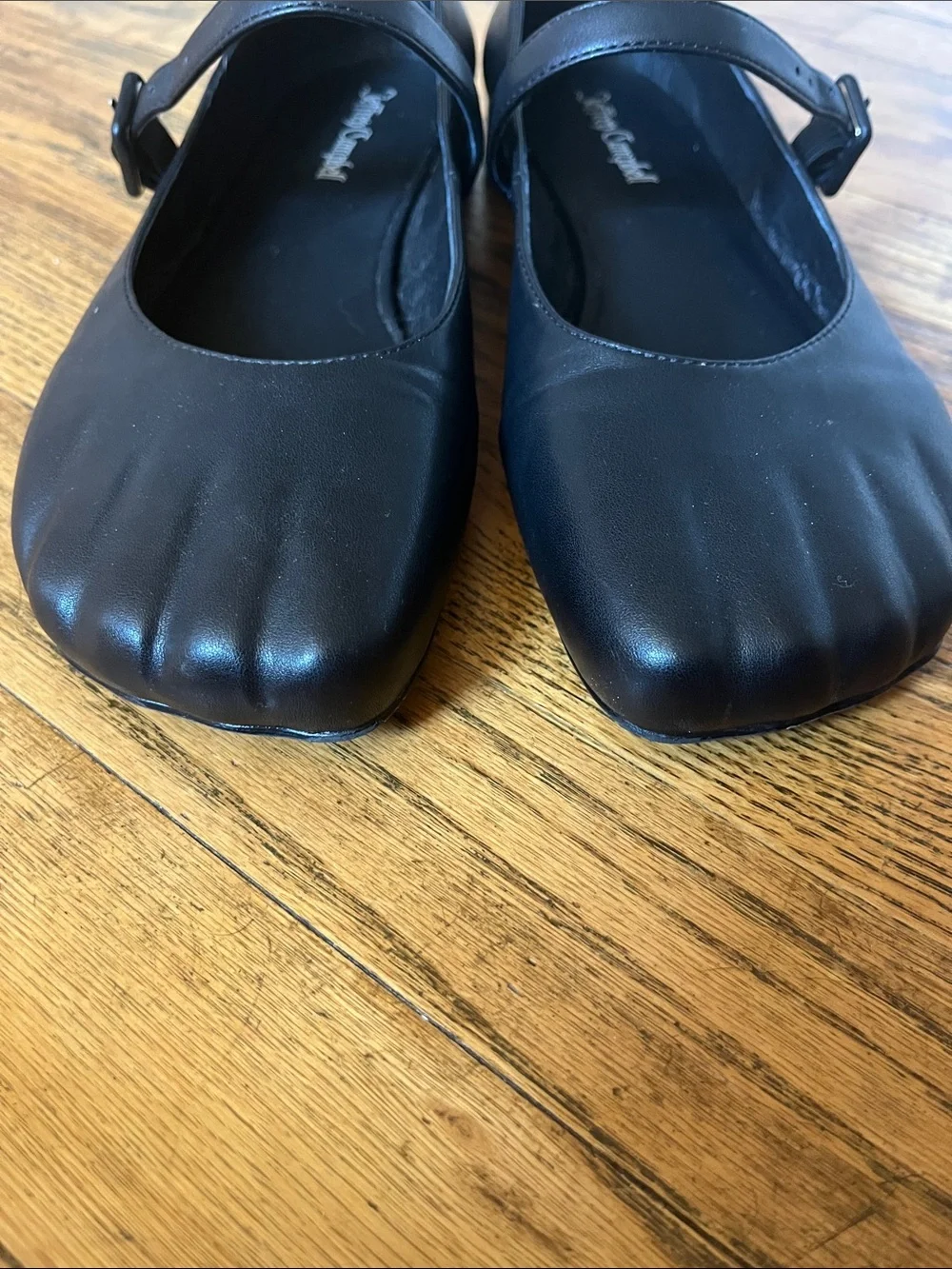 Black Mary Jane Ballet Flats with Strap